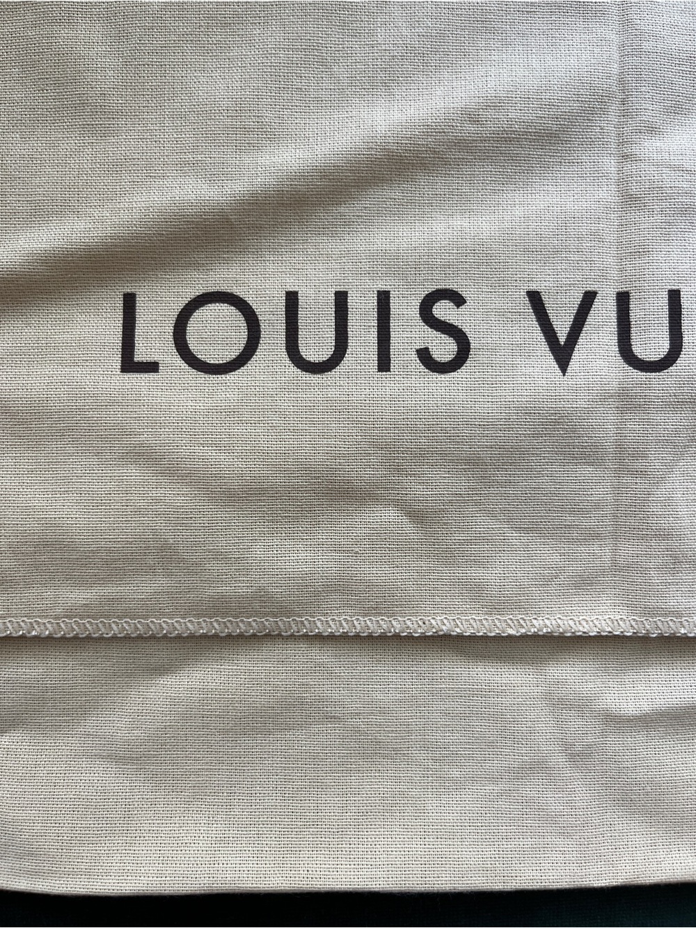 Louis Vuitton Cream Fold-Over Dust Bag